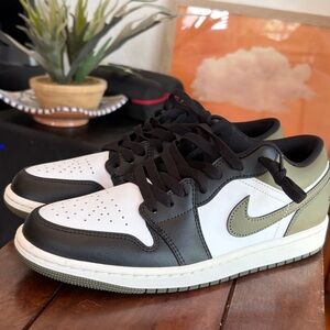 NWOT Nike Air Jordan 1 Low — Black, White & Olive